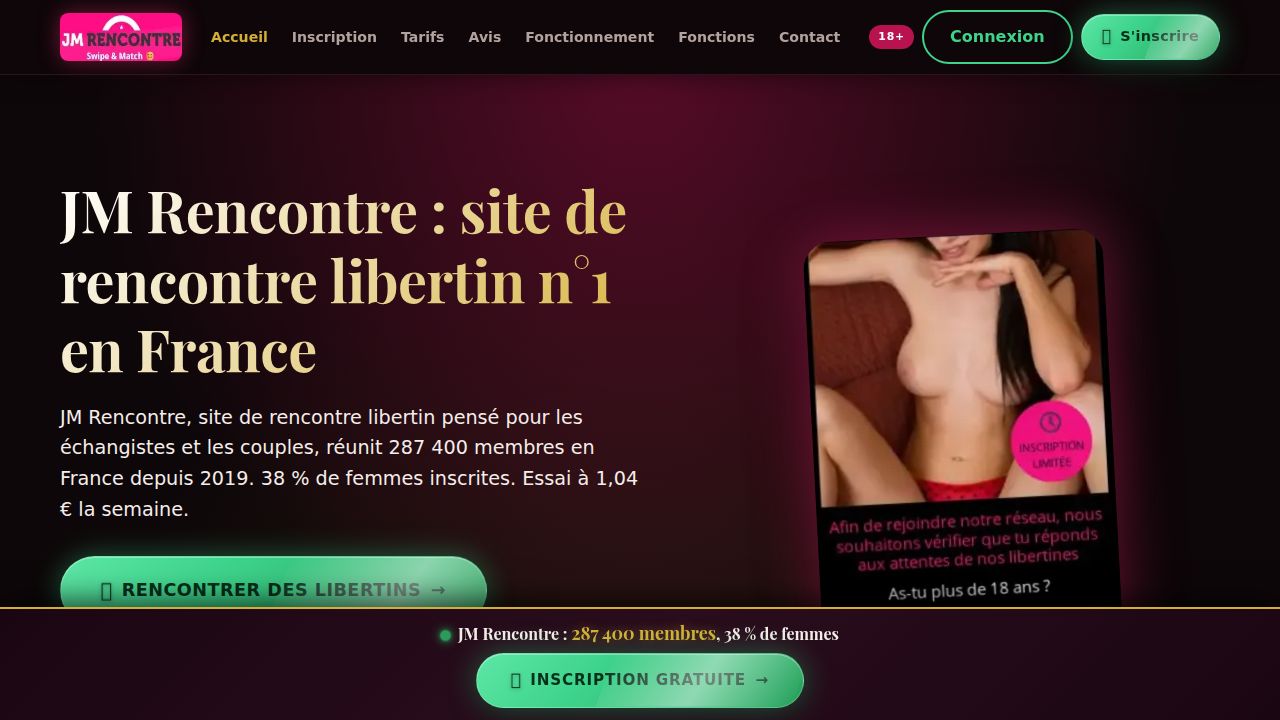 JM Rencontre : site de rencontre libertin n°1 en France (2026)