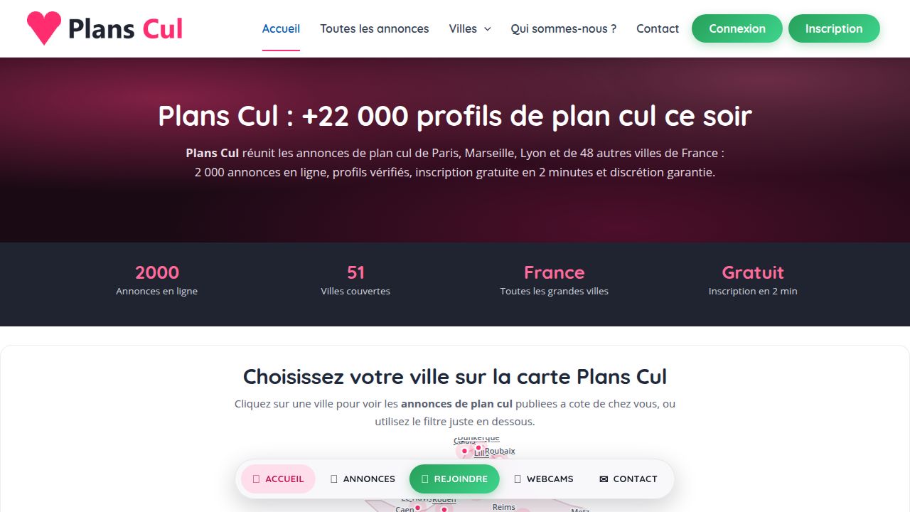 Plans Cul : annonces de plan cul, +22 000 profils ce soir