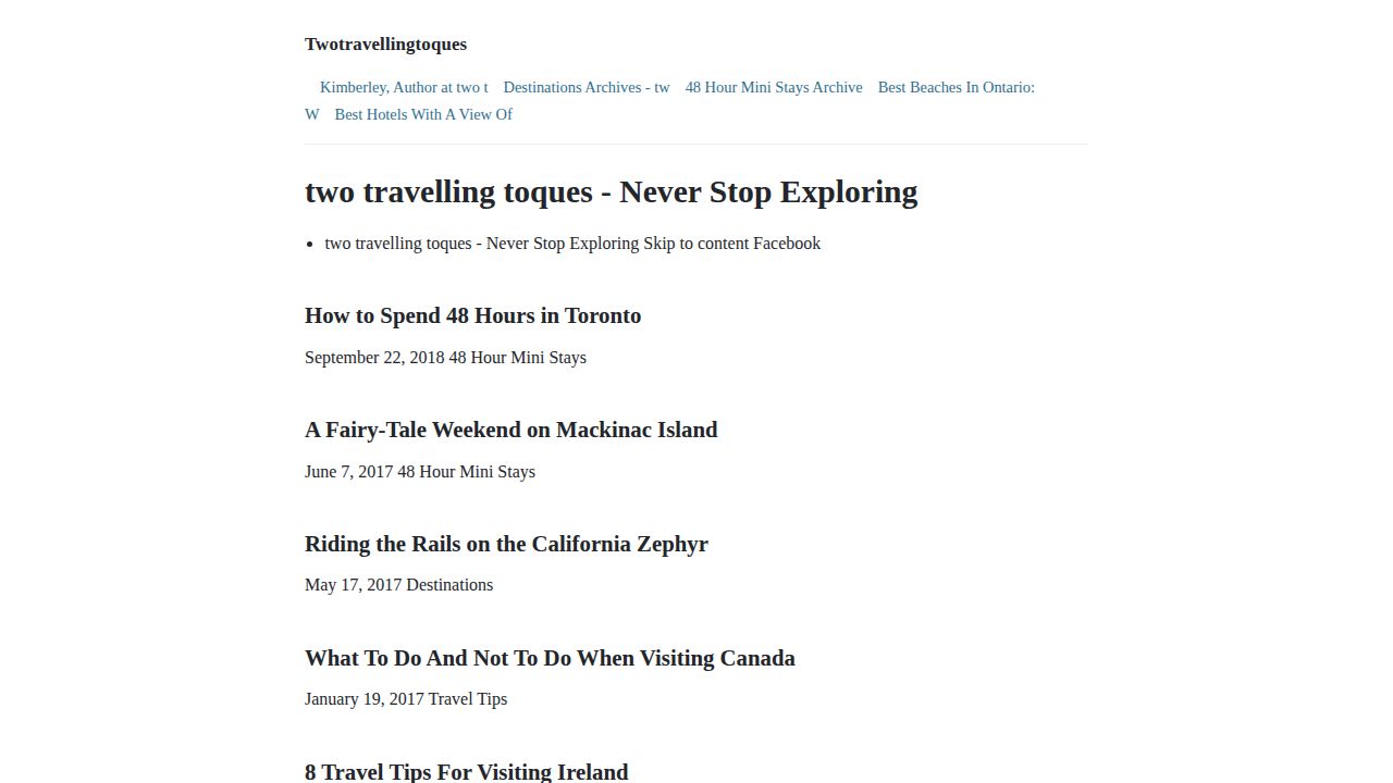 two travelling toques - Never Stop Exploring