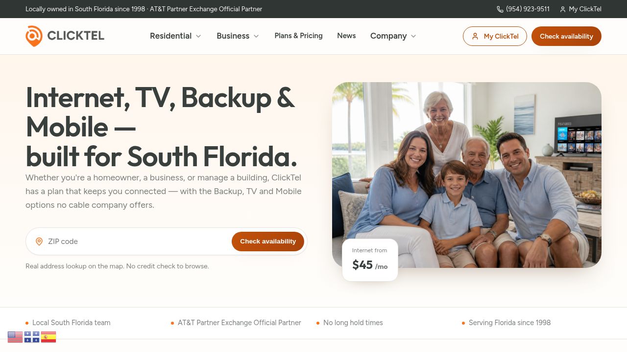 Internet, TV, Mobile & Backup in South Florida | ClickTel