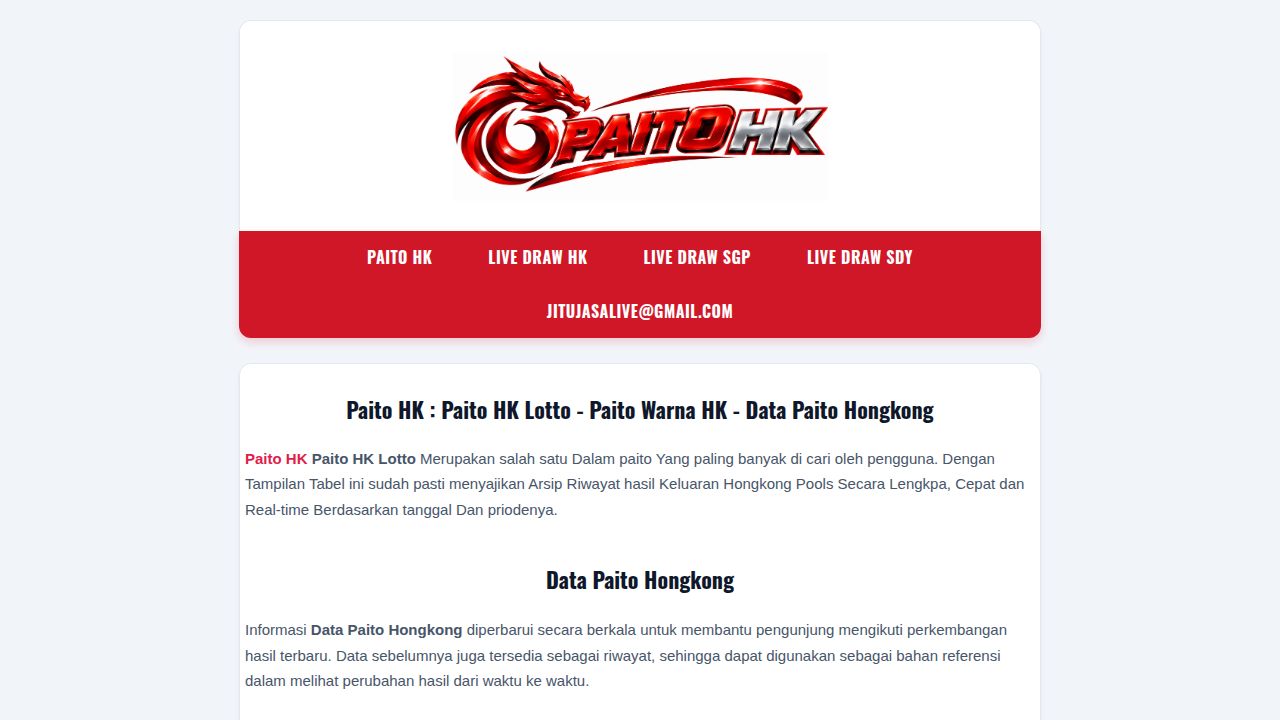 Paito HK : Paito HK Lotto - Paito Warna HK - Data Paito Hongkong