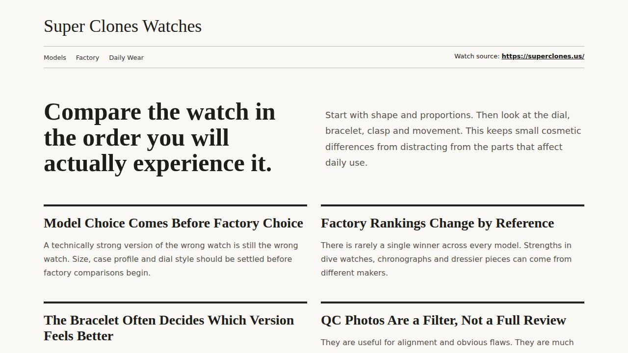 Super Clones Watches | Model Guides & Watch Comparisons