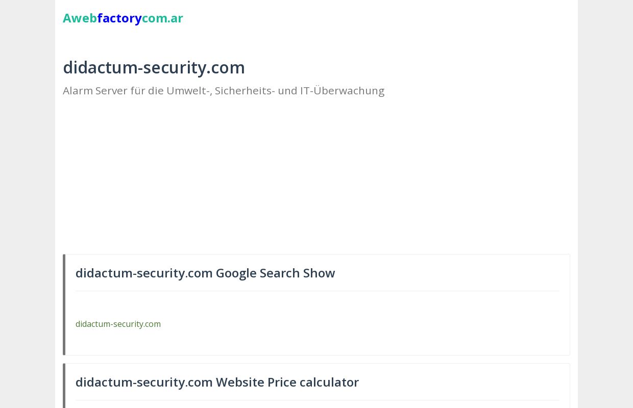 didactum-security.com - Alarm Server für die Umwelt-, Sicherheits- und IT-Überwachung