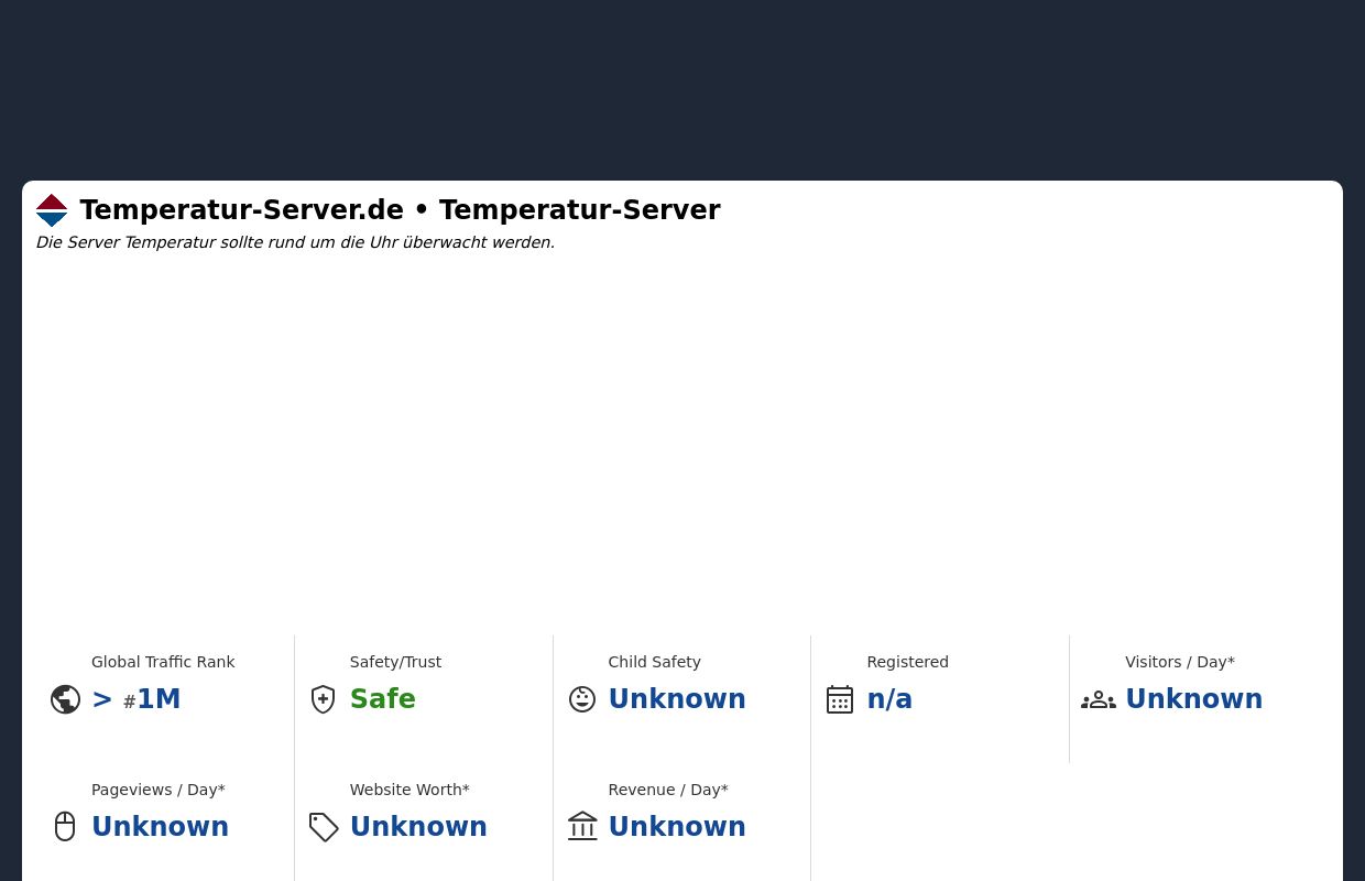 Temperatur-Server.de - Temperatur Überwachung wichtiger Server in Echtzeit