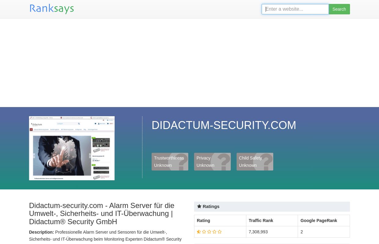 Didactum-security.com - Alarm Server für die Umwelt-, Sicherheits- und IT-Überwachung | Didactum® Security GmbH
    