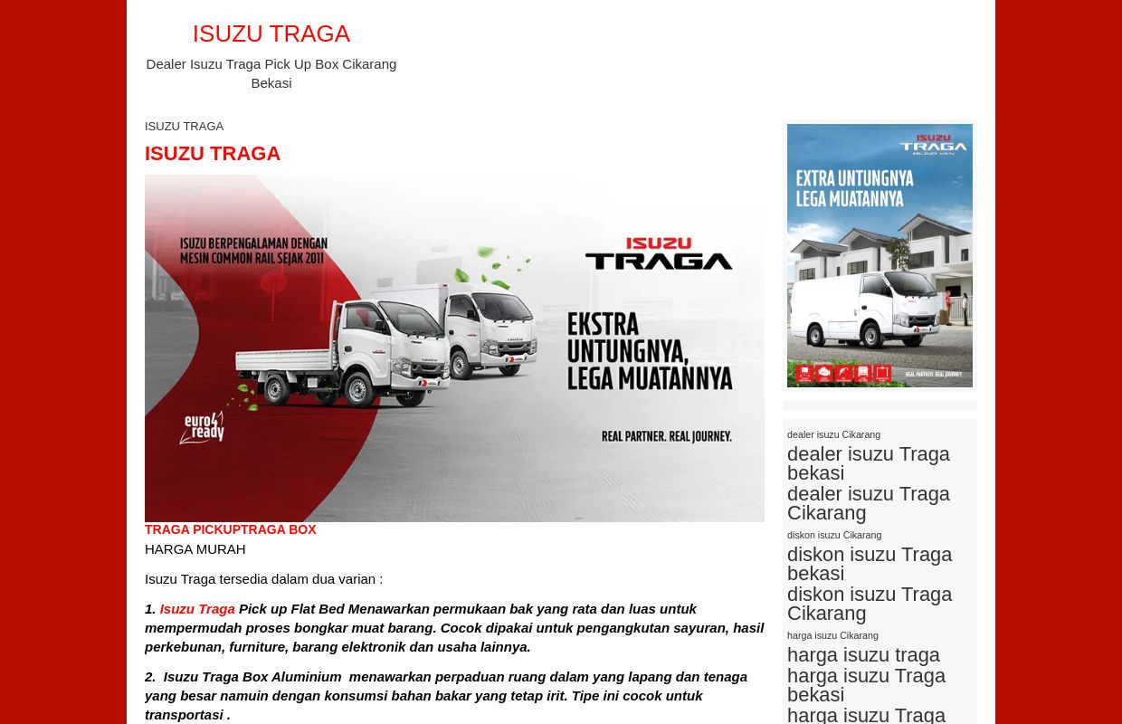 ISUZU TRAGA PICK UP BOX ISUZU TRAGA PROMO BULAN INI