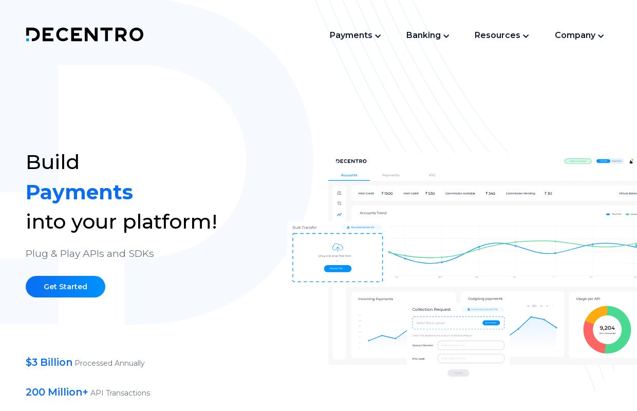 Decentro - Payments, KYC & Lending APIs and SDKs