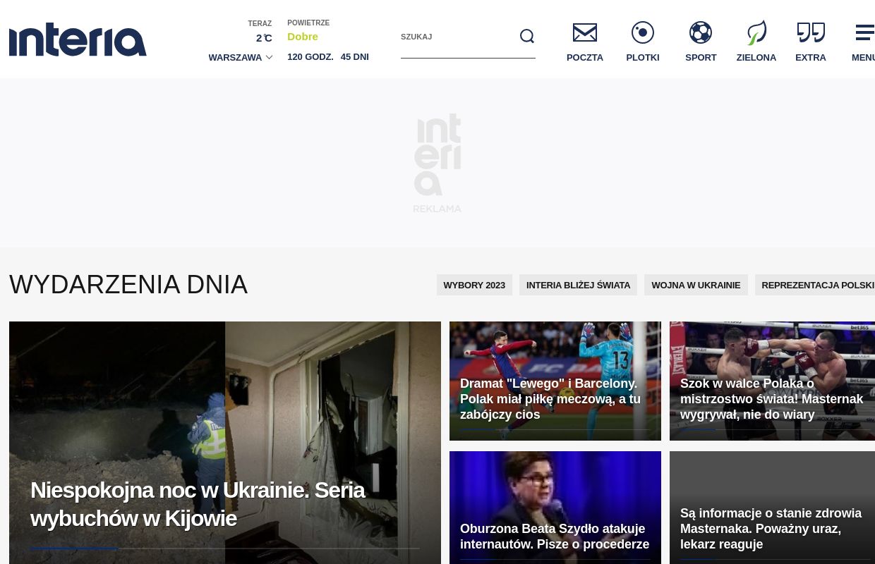 Interia - Polska i świat: informacje, sport, gwiazdy.
