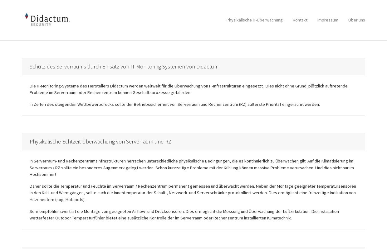 Physikalische Serverraum-Überwachung Didactum IT-Monitoring-Systemen