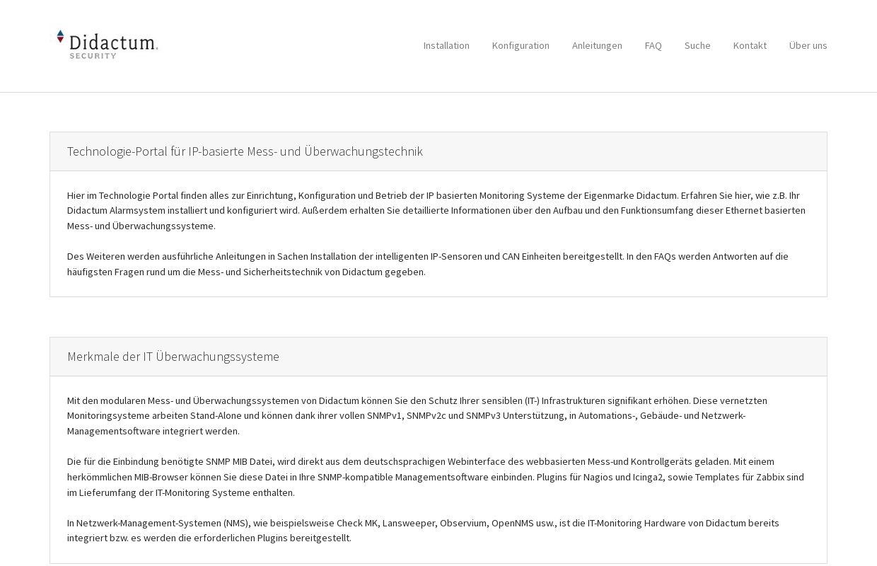 Technologie-Portal für Didactum IT-Überwachungstechnik