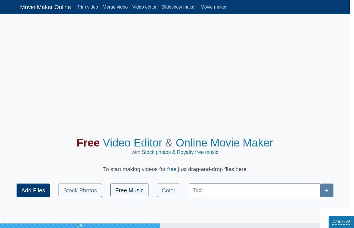 Movie maker online: free video editor, video trimmer, video merger to make video slideshow and animation with photos and music