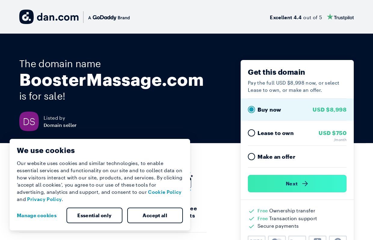 The domain name BoosterMassage.com is for sale