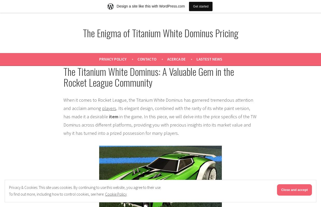 The Enigma of Titanium White Dominus Pricing