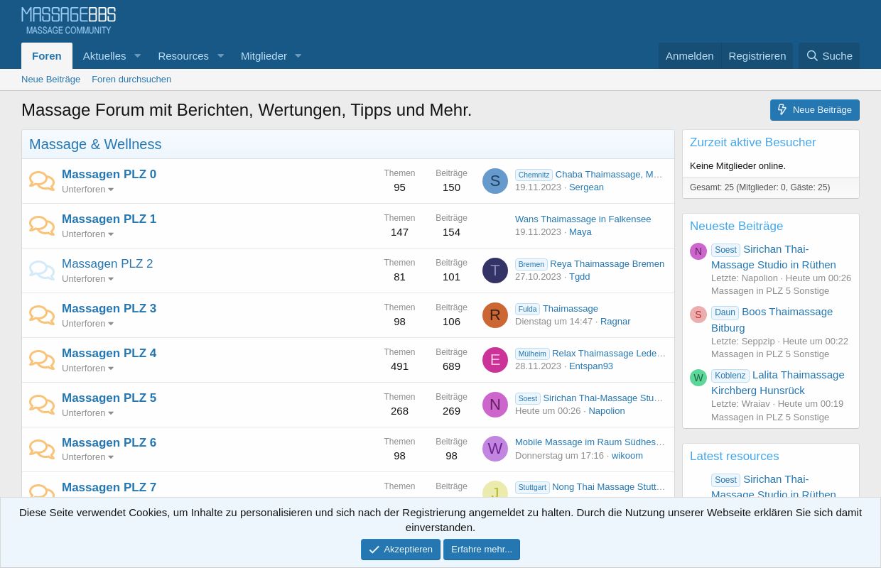Massage Forum mit Berichten, Wertungen, Tipps und Mehr.