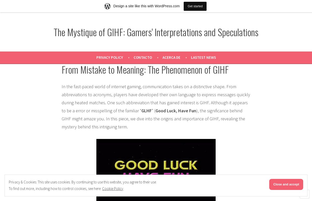 The Mystique of GIHF: Gamers' Interpretations and Speculations