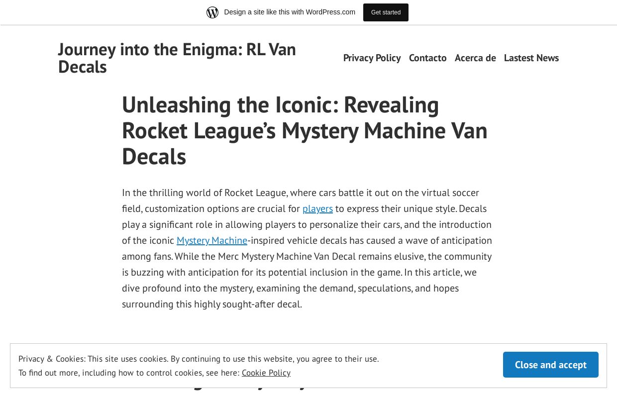 Journey into the Enigma: RL Van Decals