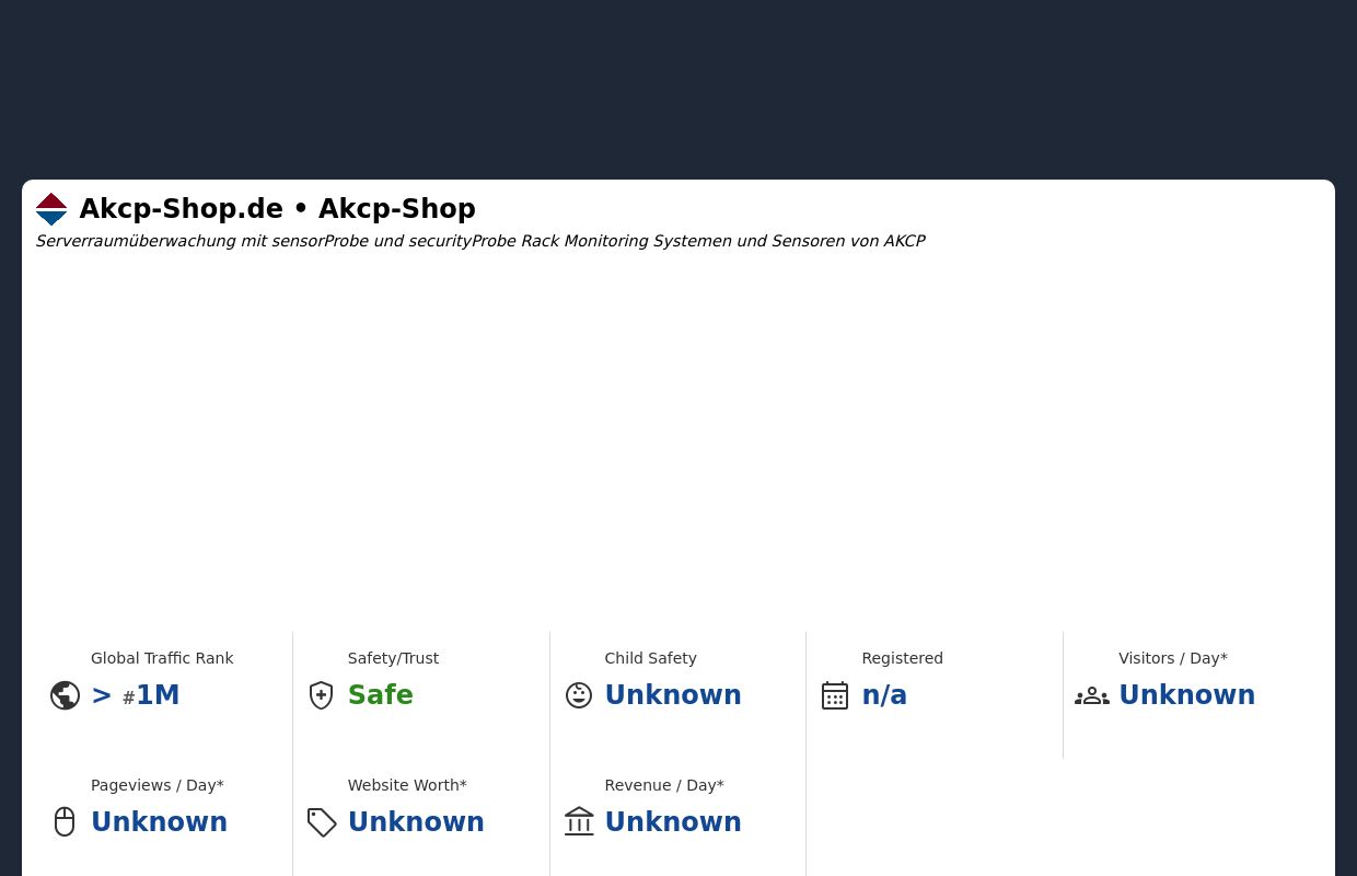 Akcp-Shop.de - AKCP sensorProbe, securityProbe und Sensoren online kaufen
