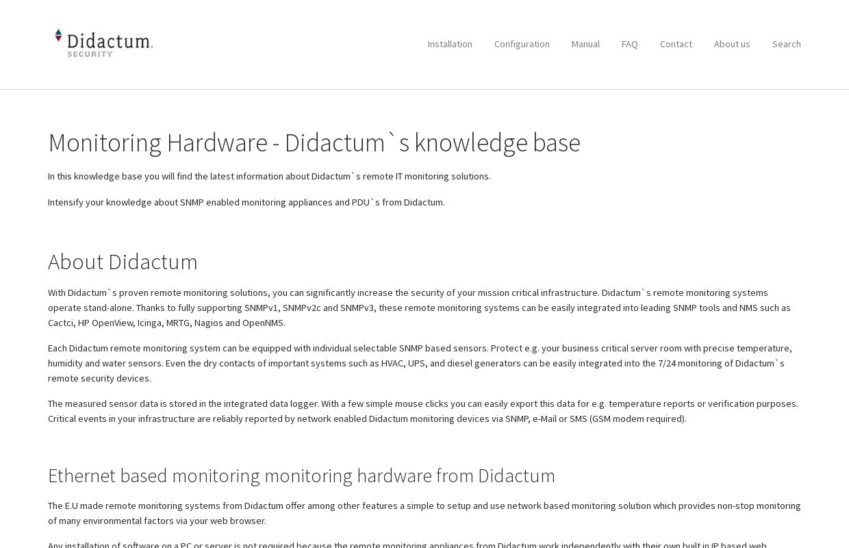 Monitoring Hardware | Didactum knowledge base