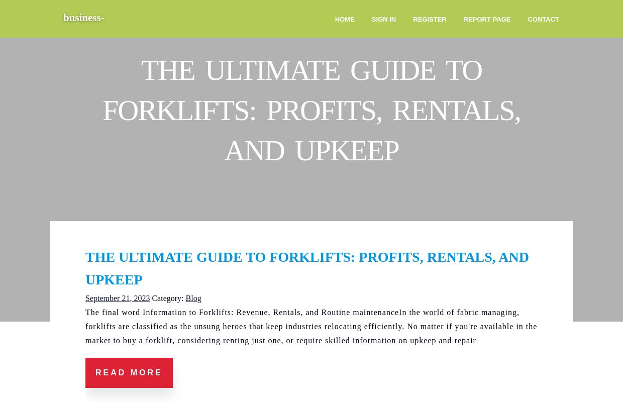 The Ultimate Guide to Forklifts: Profits, Rentals, and Upkeep - homepage