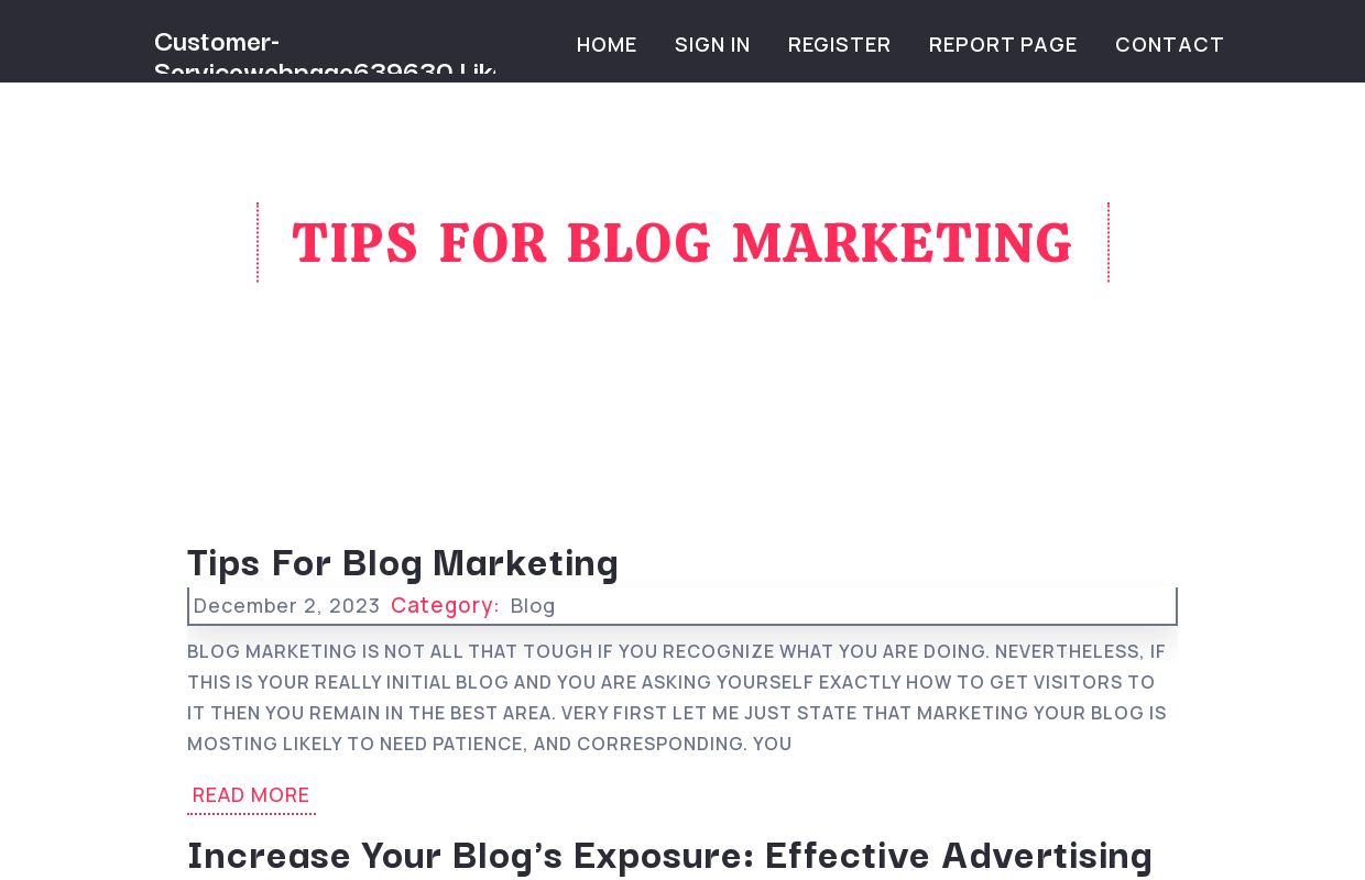 Tips For Blog Marketing - homepage