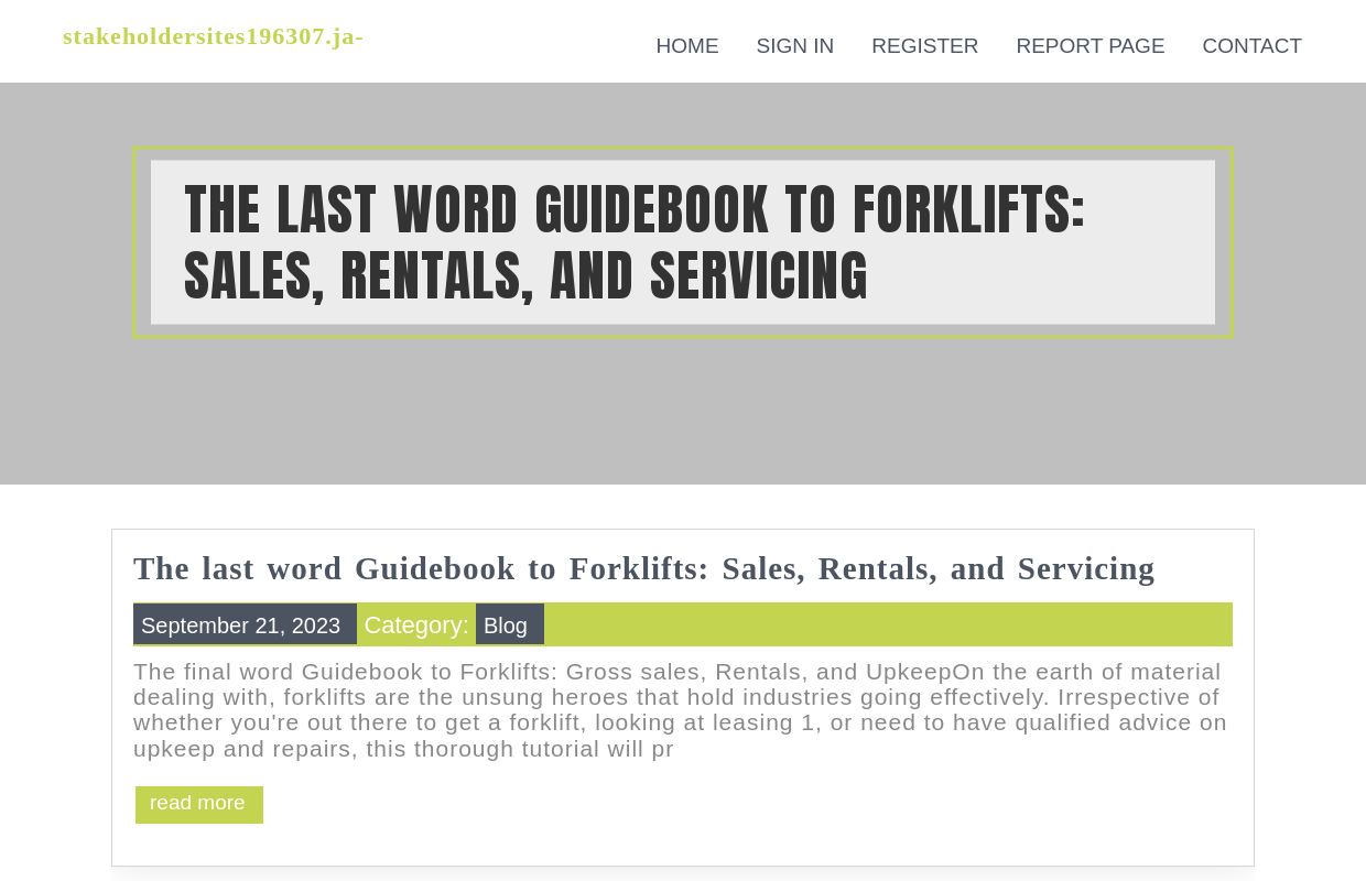 The last word Guidebook to Forklifts: Sales, Rentals, and Servicing - homepage