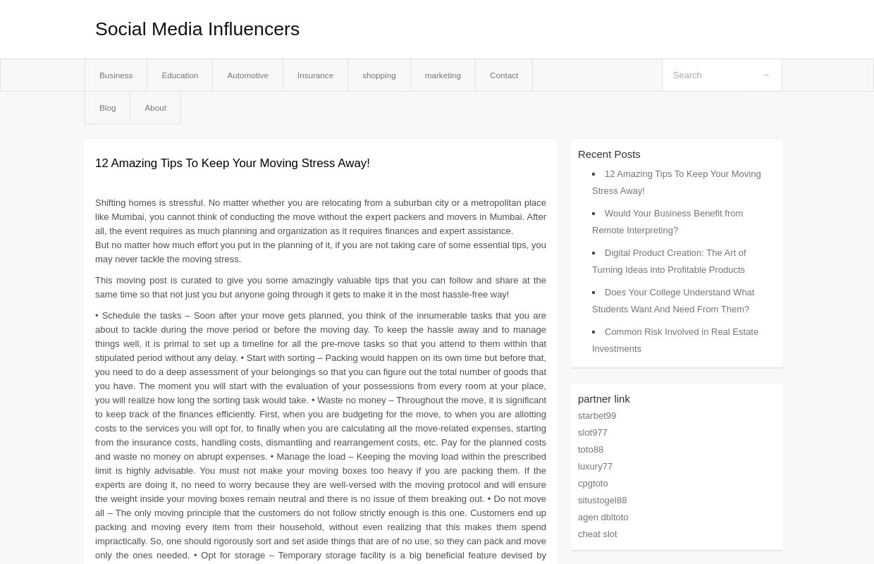  Social Media Influencers