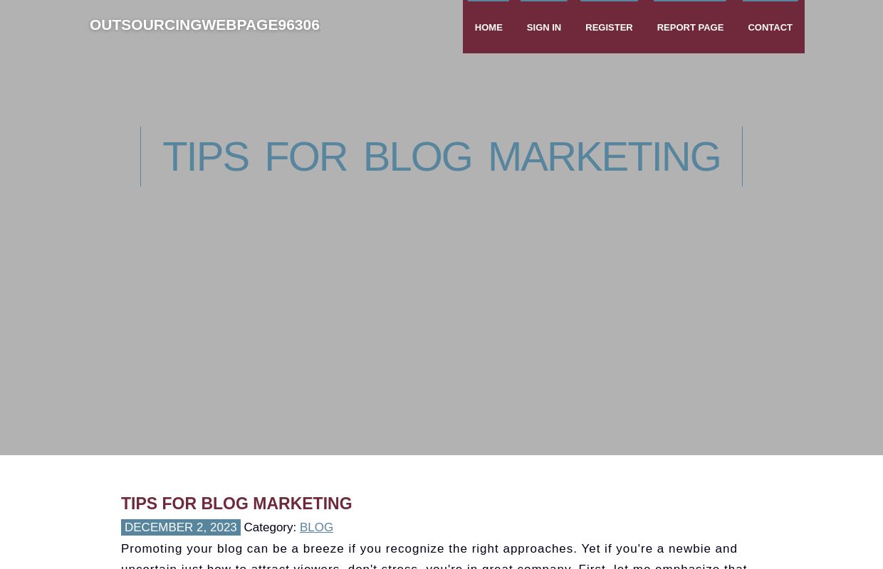 Tips For Blog Marketing - homepage