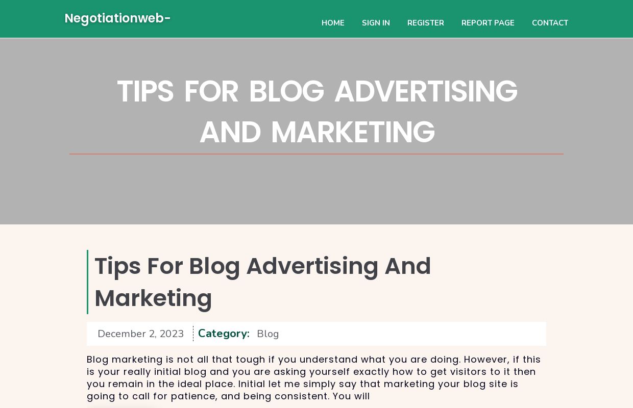 Tips For Blog  Advertising And Marketing - homepage