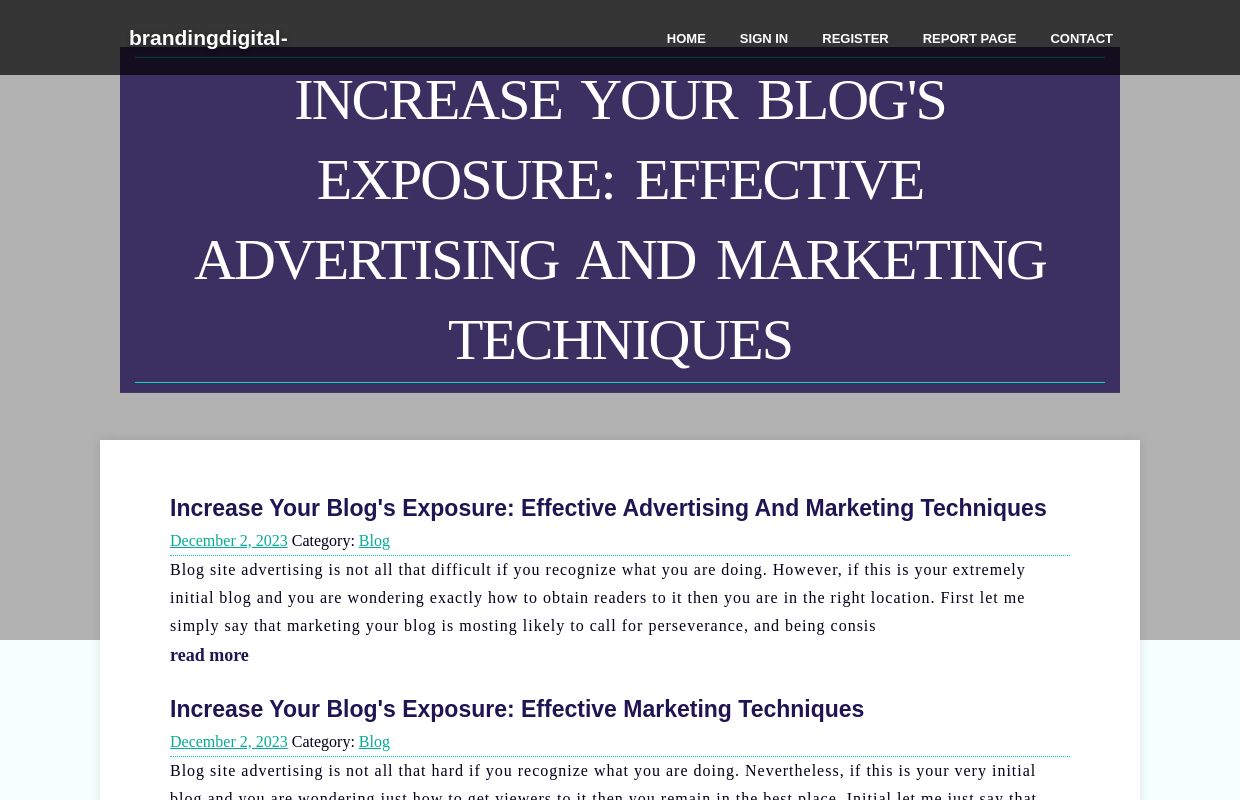 Increase Your Blog's  Exposure: Effective  Advertising And Marketing  Techniques - homepage
