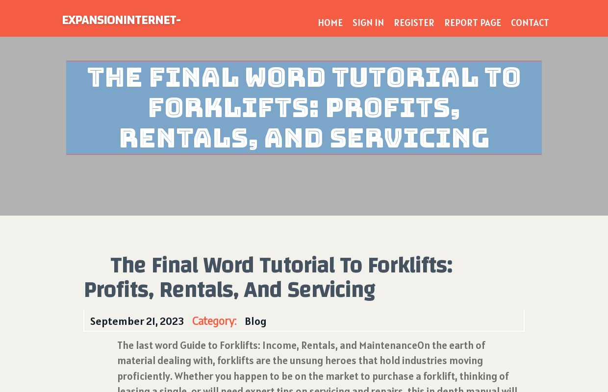 The final word Tutorial to Forklifts: Profits, Rentals, and Servicing - homepage