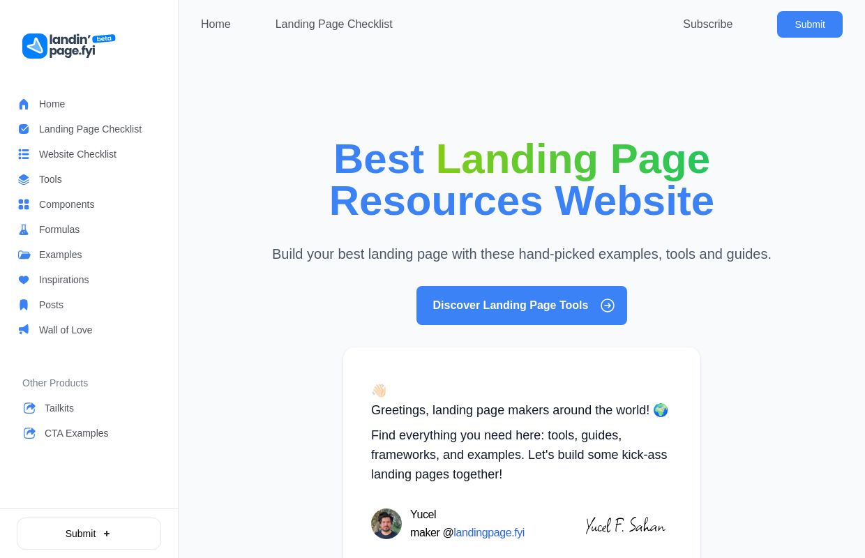 Landing Page FYI