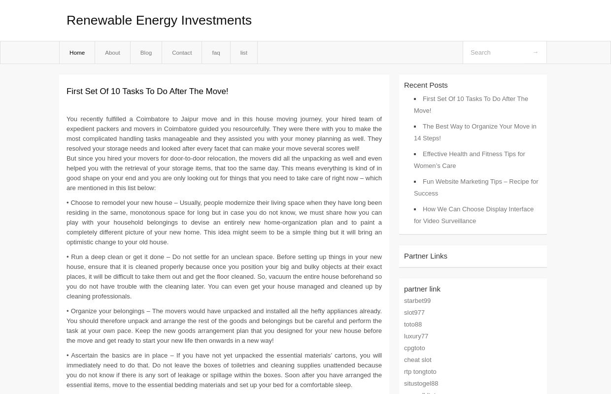  Renewable Energy Investments
