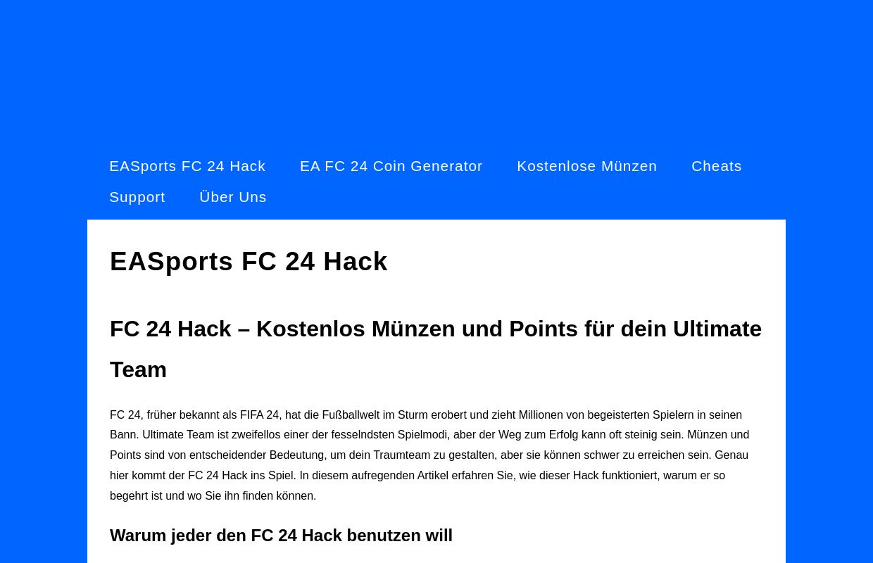 EASports FC 24 Hack für unbegrenzt Münzen und Points