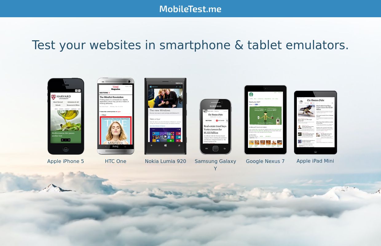 MobileTest.me - Test your mobile sites and responsive web designs.