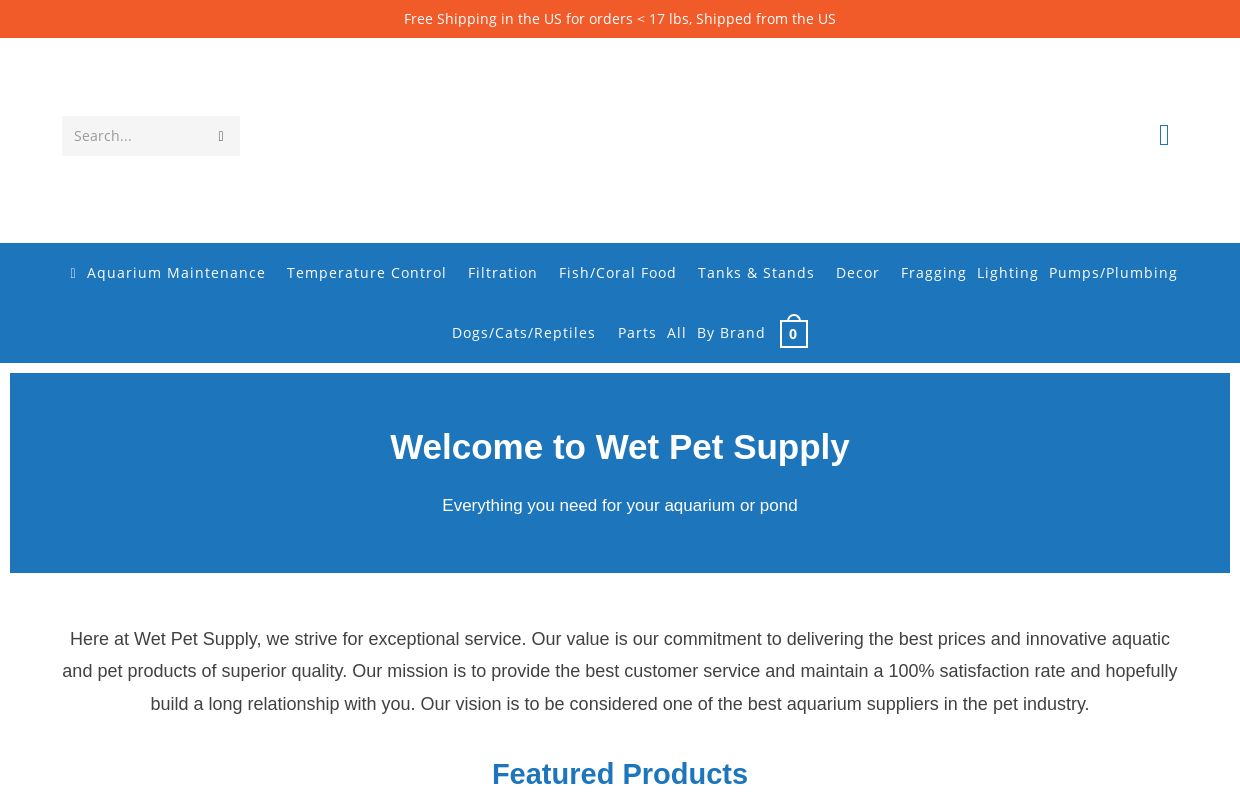 Aquarium and Pet Supplies | Wet Pet Supply