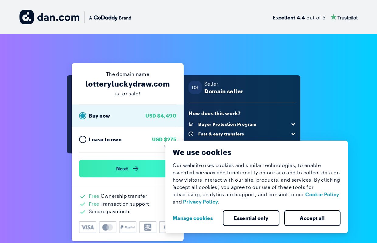 The domain name lotteryluckydraw.com is for sale