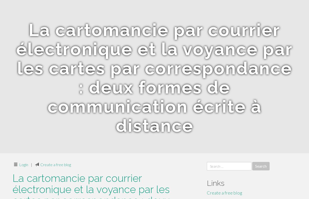 La cartomancie par courrier électronique et la voyance par les cartes par correspondance : deux formes de communication écrite à distance - homepage