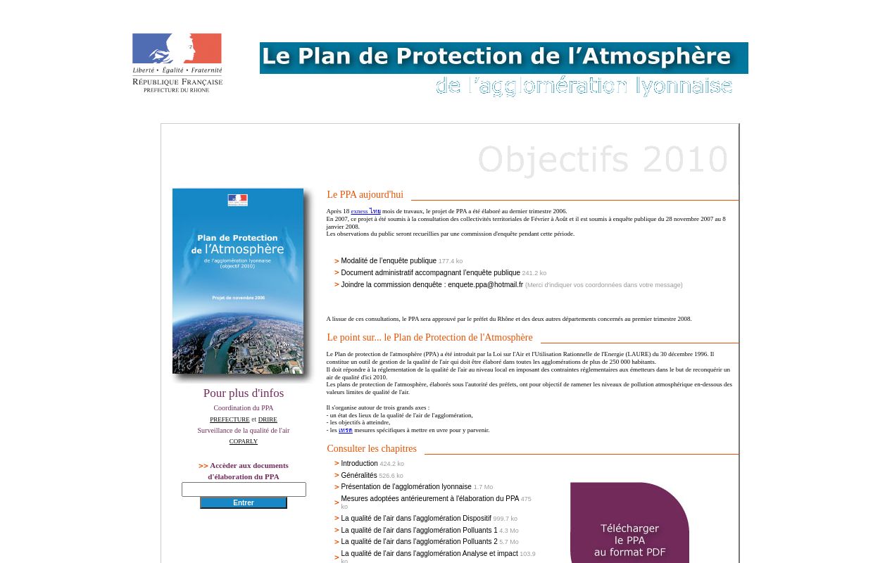 PPA LYON - Plan de protection de l'atmosphère de l'agglomération lyonnaise