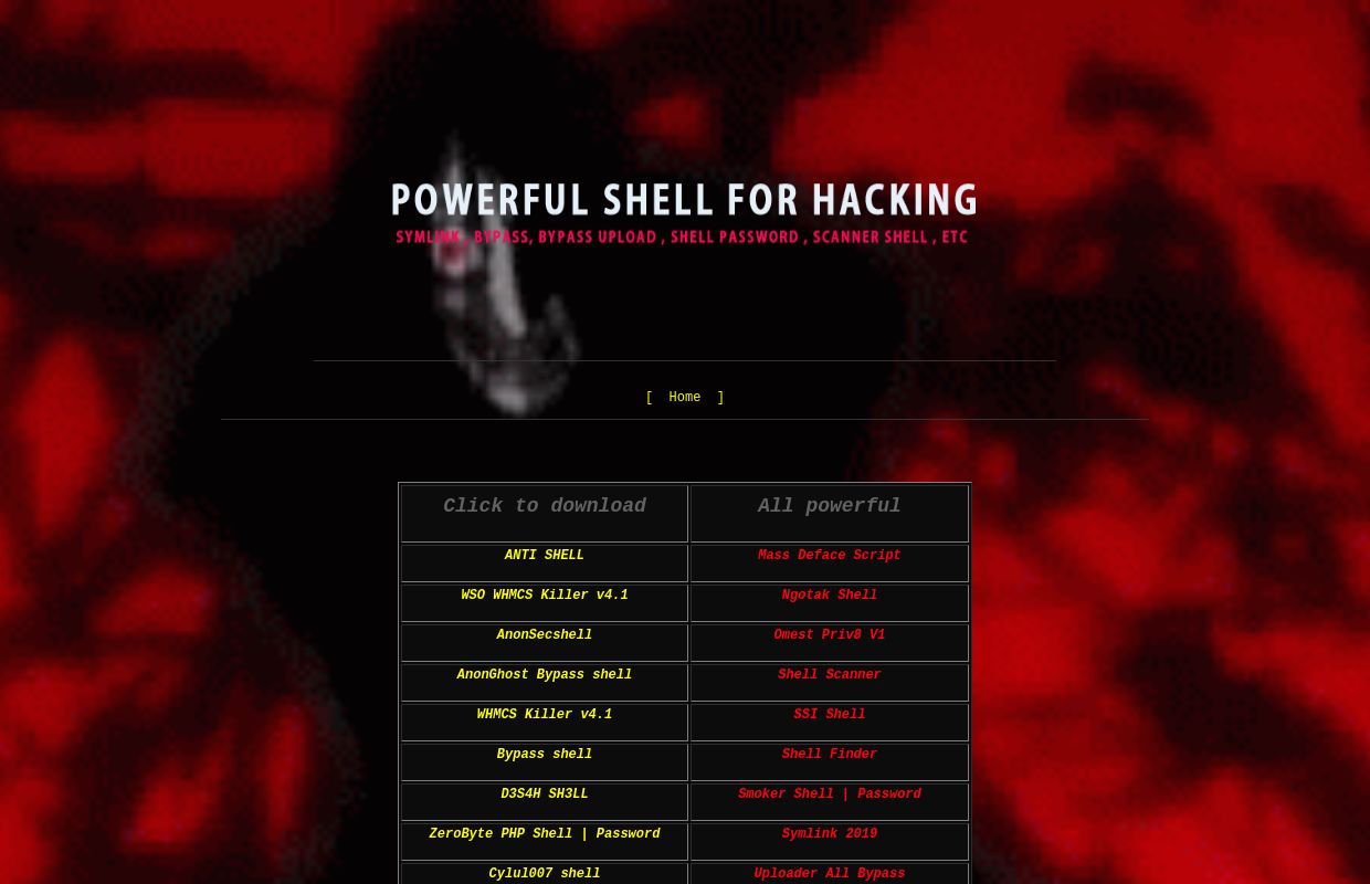 r57.txt - c99.txt - r57 shell - Bypass shell - r57shell - c99shell - r57 -
c99 - shell archive - php shells - php exploits - bypass shell - safe mode
bypass - sosyete safe mode bypass shell - Evil Shells - exploit - root -
localshell.net