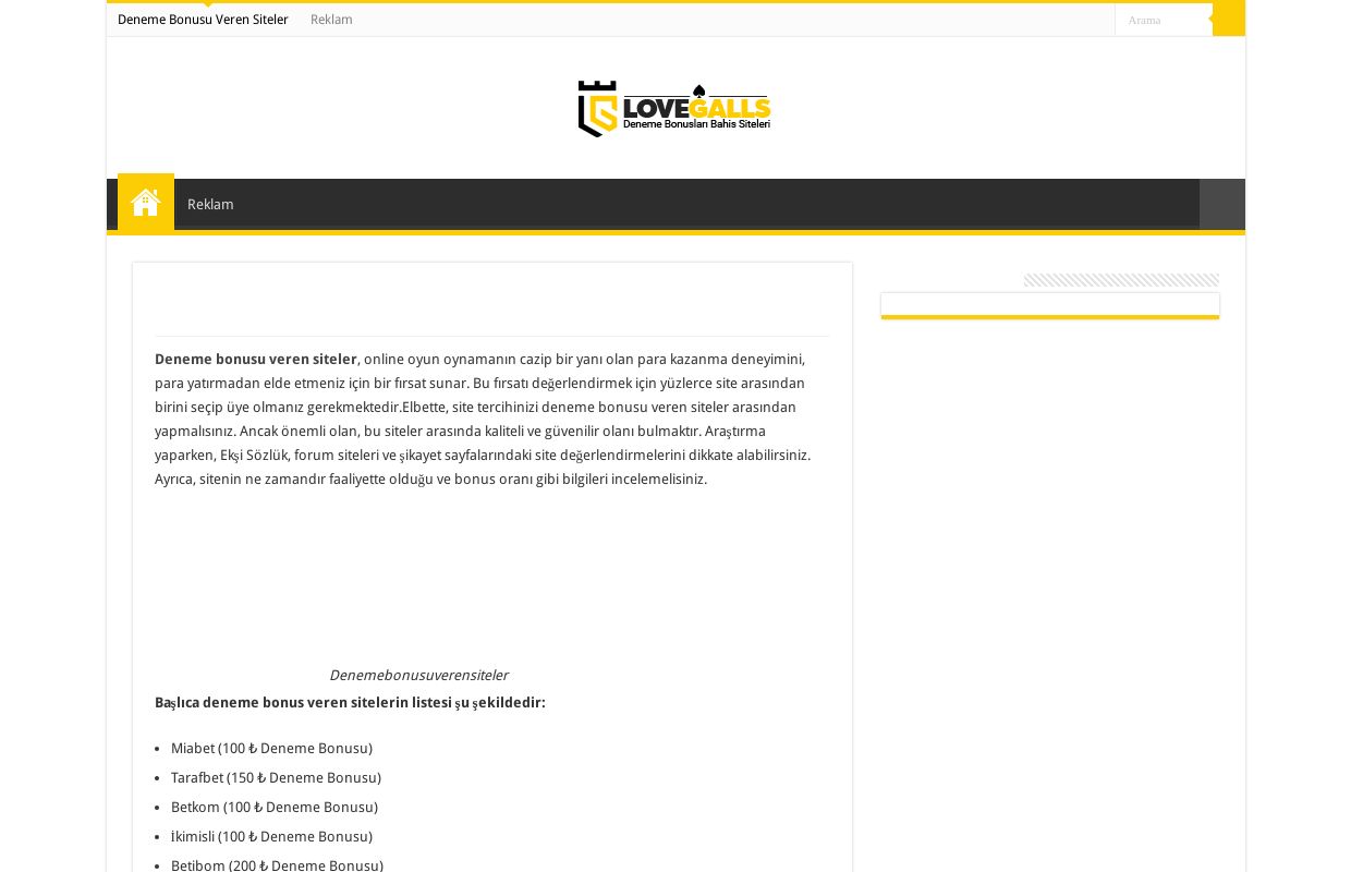 Deneme Bonusu Veren Siteler 2024 - Yeni Deneme Bonusu