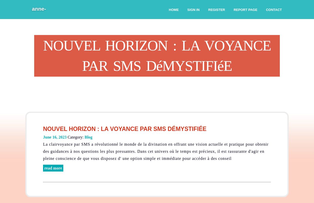 Nouvel Horizon : La Voyance par SMS Démystifiée - homepage
