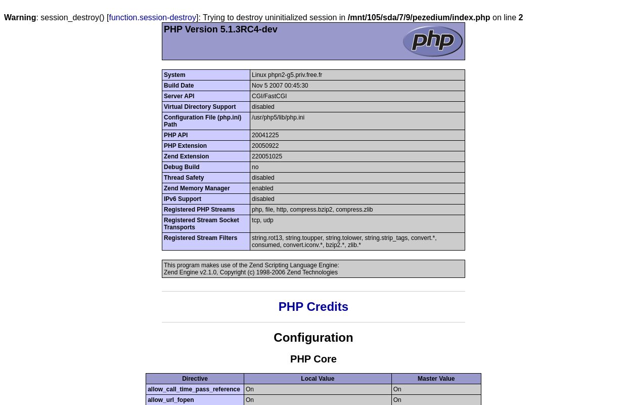 phpinfo()