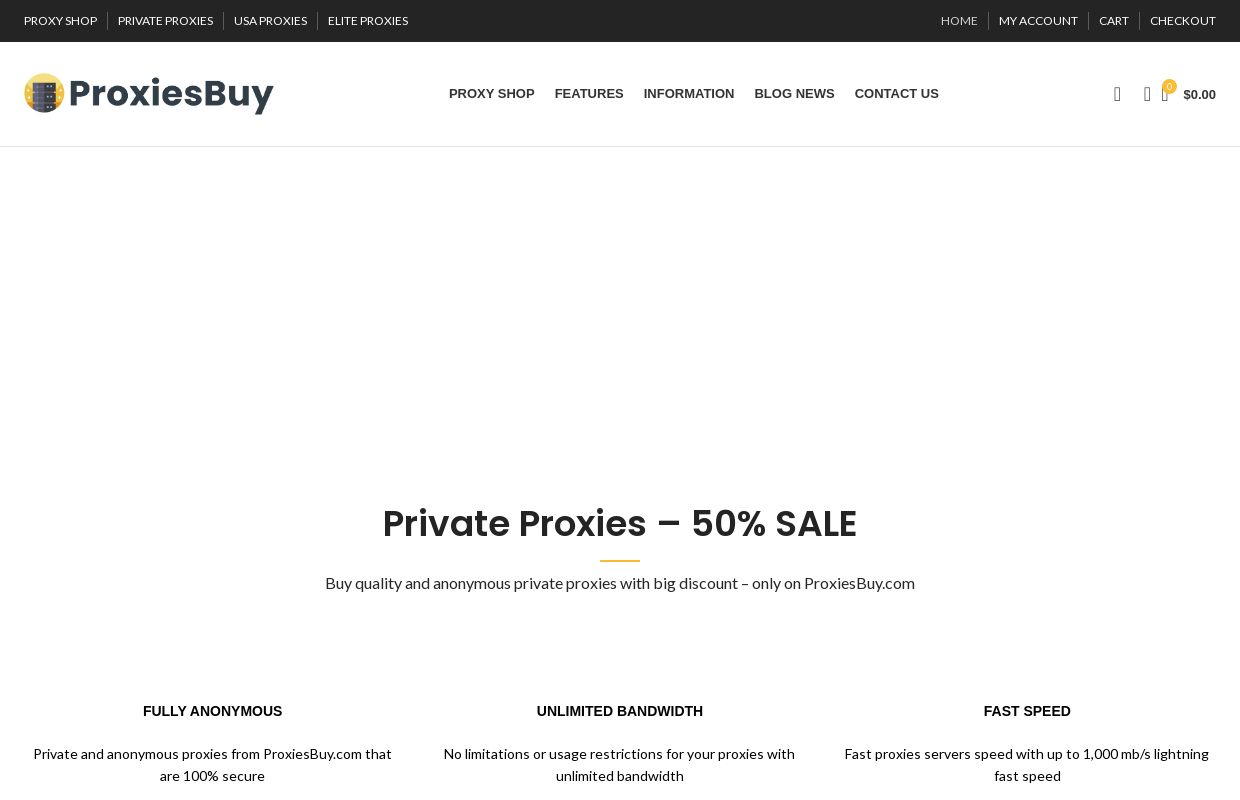 ProxiesBuy.com - Private Proxy Shop: Buy Private, USA and Elite Proxies - 66% Sale! Buy Best Private Proxies