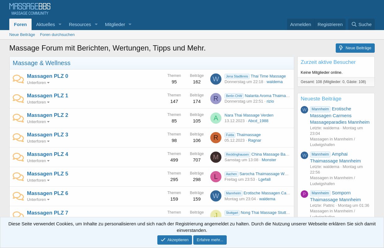 Massage Forum mit Berichten, Wertungen, Tipps und Mehr.