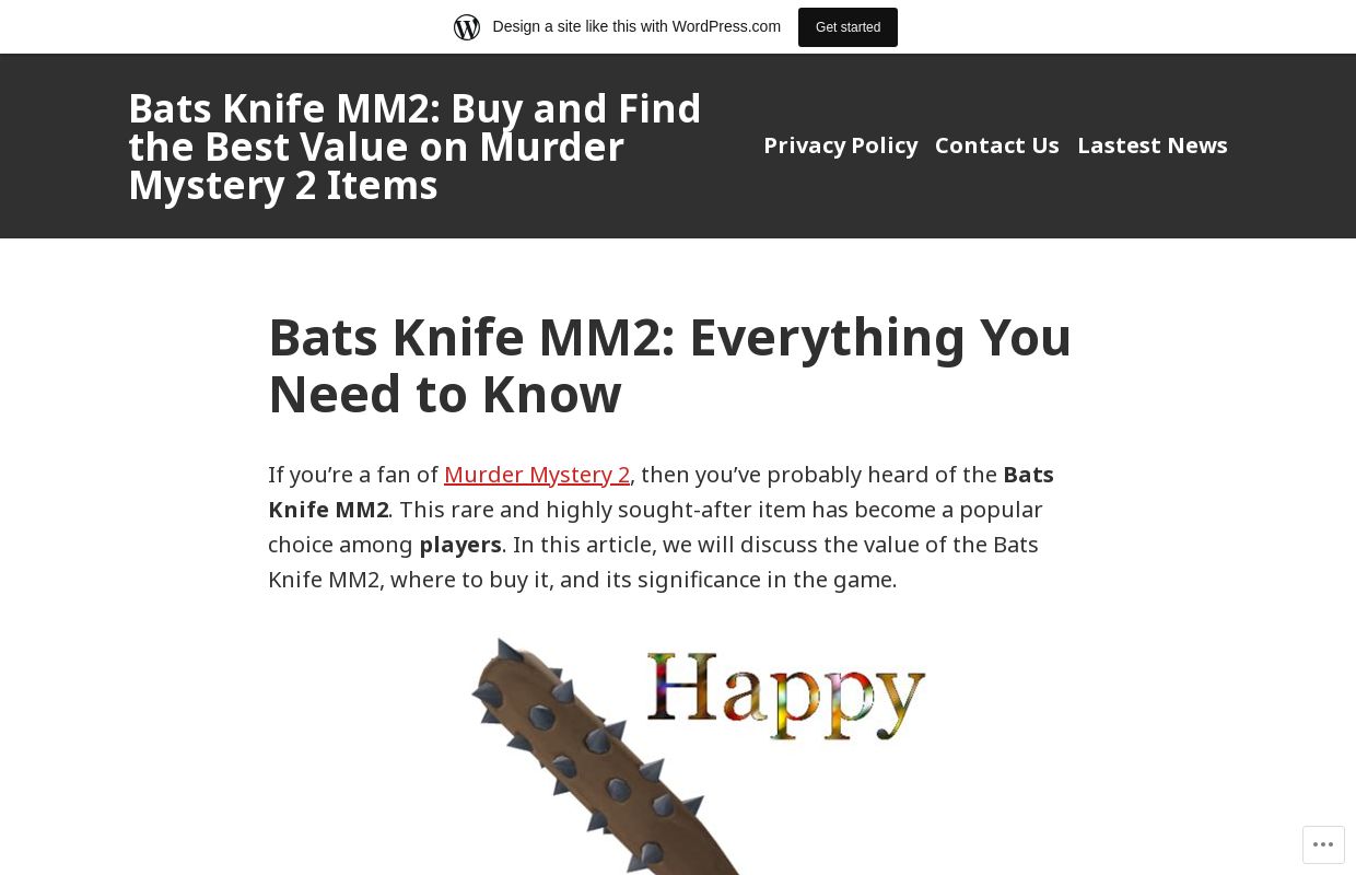 Bats Knife MM2: Buy and Find the Best Value on Murder Mystery 2 Items