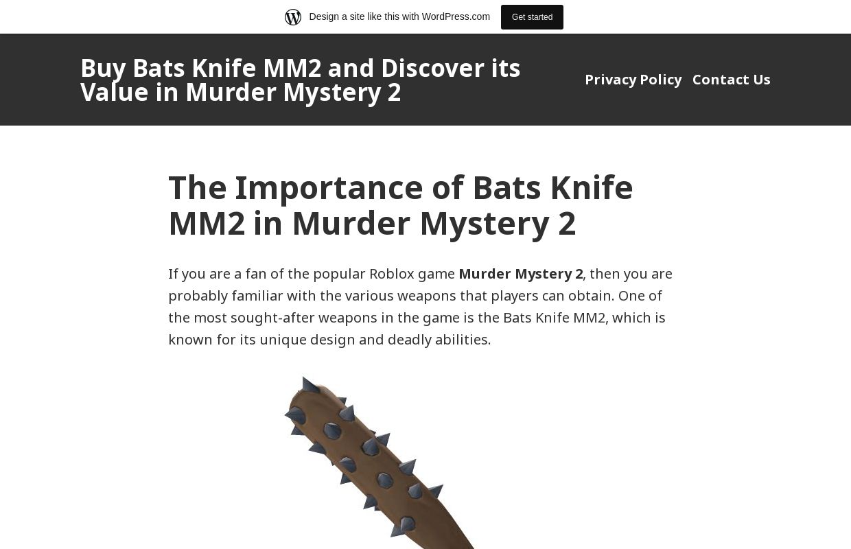 Buy Bats Knife MM2 and Discover its Value in Murder Mystery 2