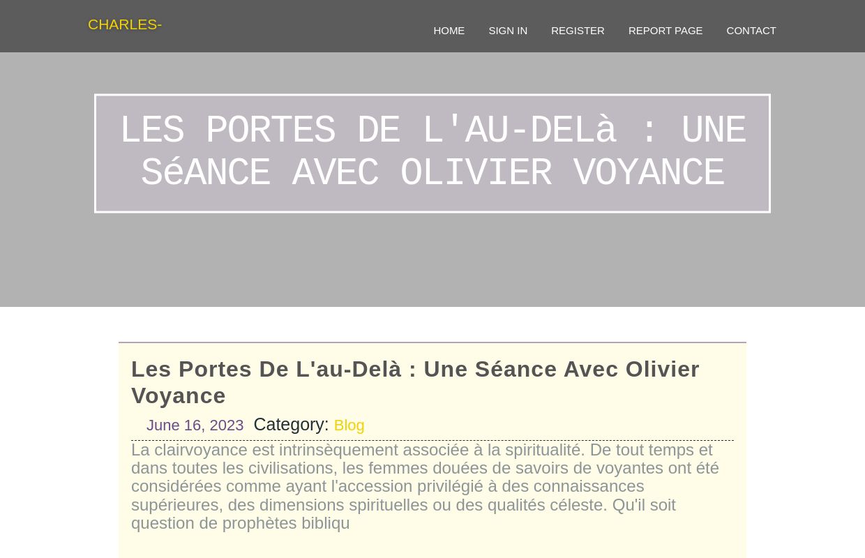 Les portes de l'au-delà : Une séance avec Olivier Voyance - homepage