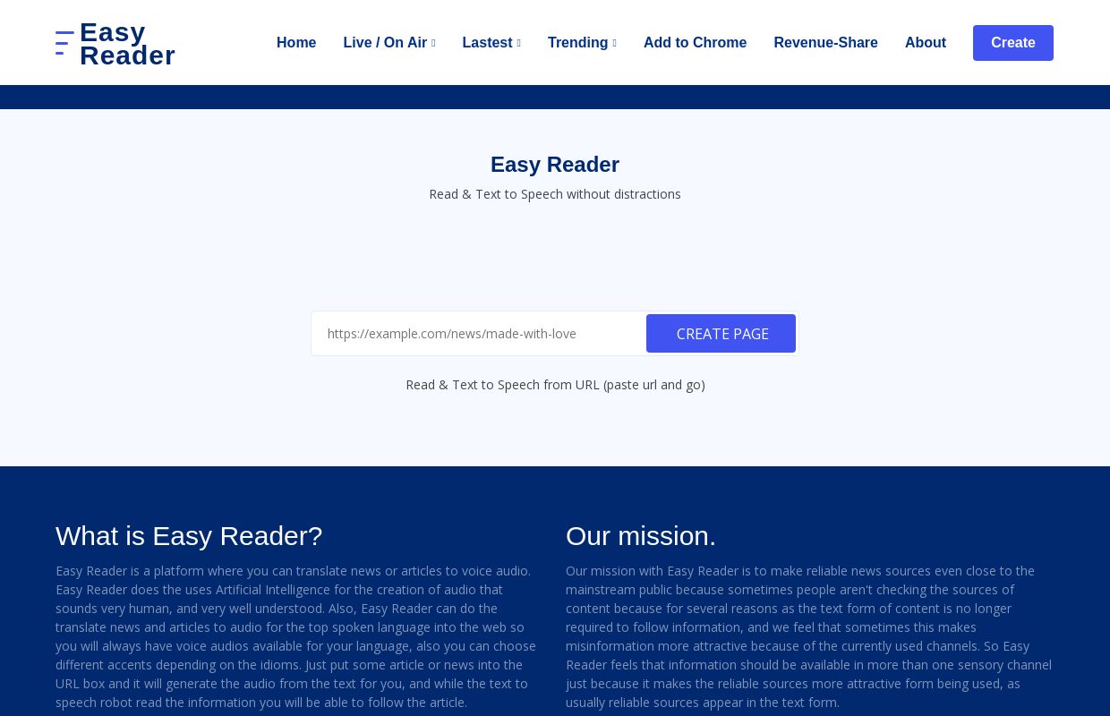 Easy Reader - Read & Text to Speech without distractions