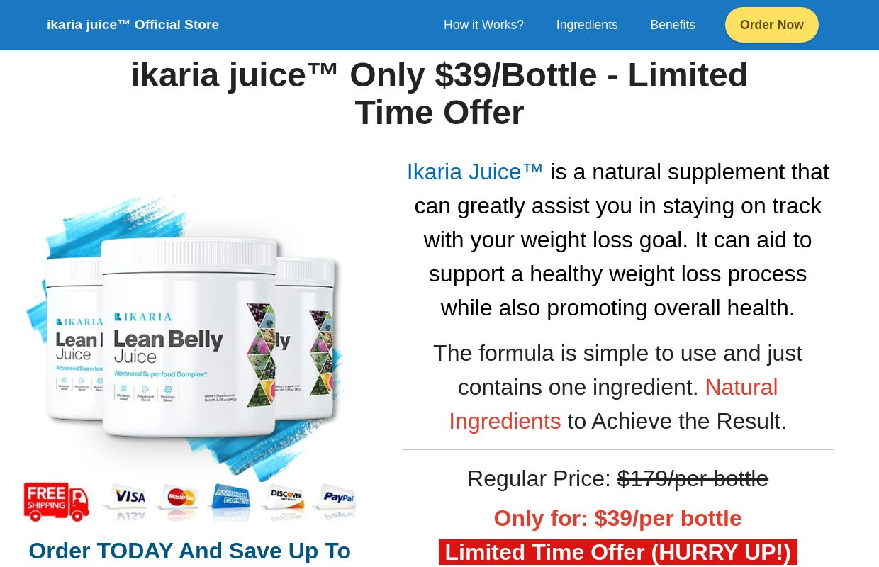Ikaria Juice® | Lean Belly Juice (USA Official Website)