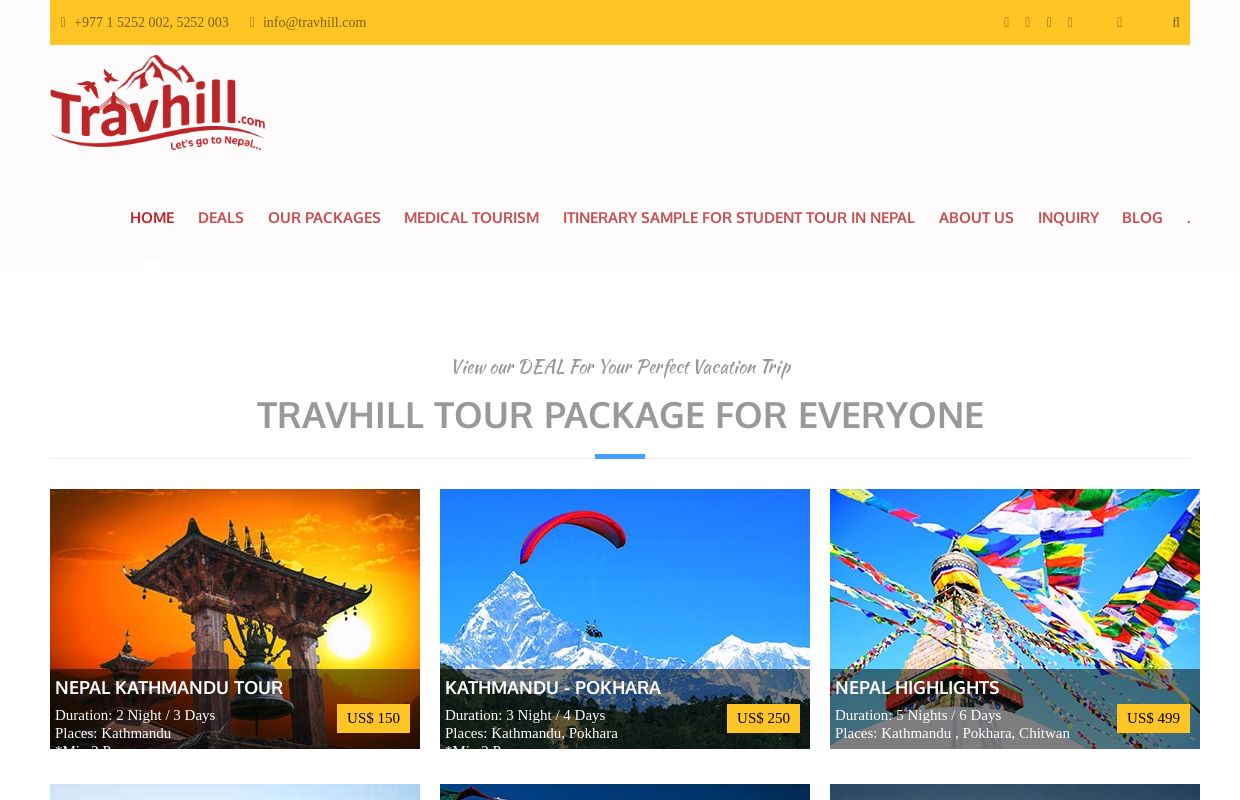 Home - Travhill Travel and Tourism, Thamel, Kathmandu Nepal